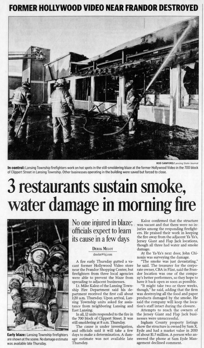 Hollywood Video - March 2011 Fire